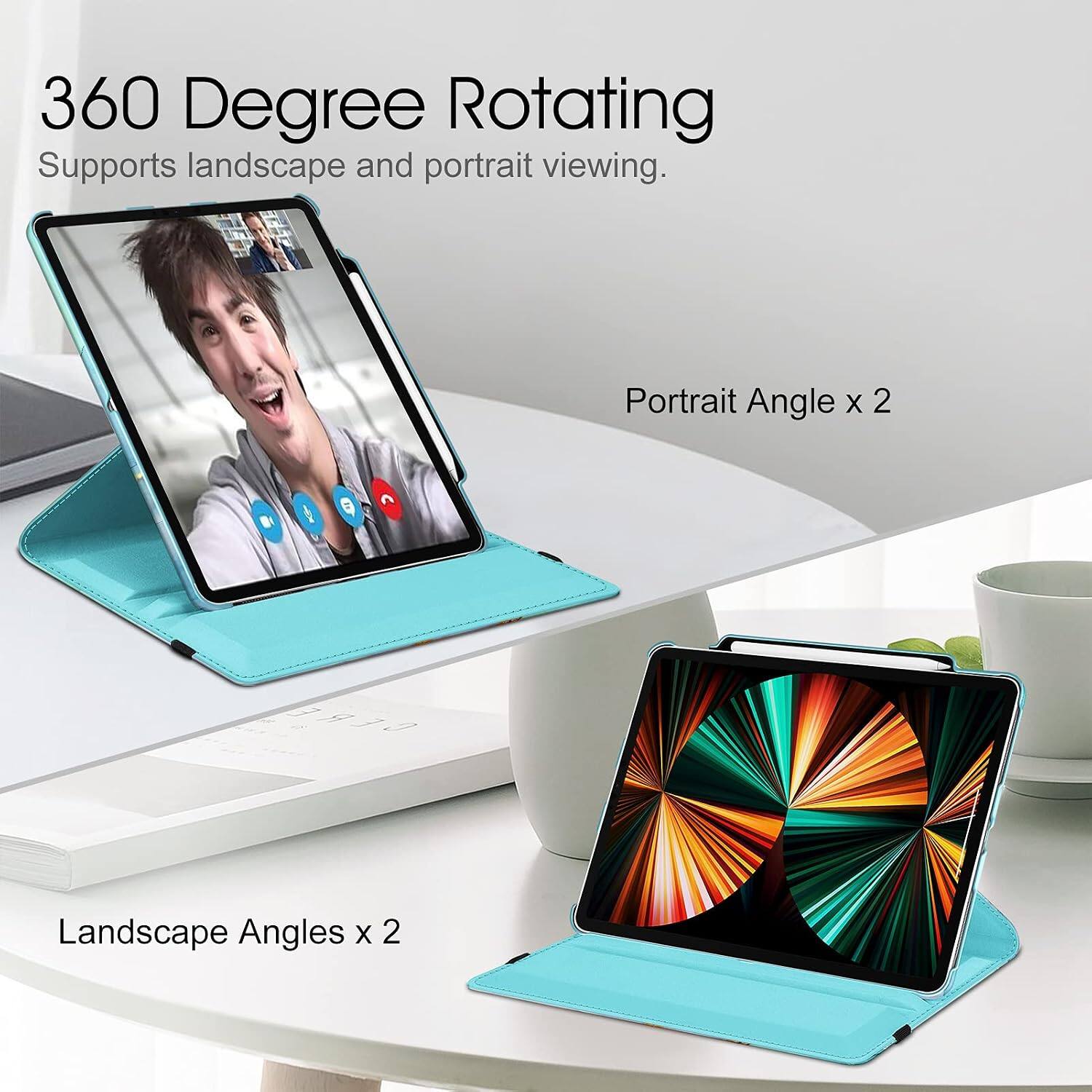 360 Degree Rotating  
Supports landscape and portrait viewing.  
Portrait Angle x 2  
Landscape Angles x 2