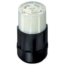Leviton - Industrial Nylon Grounding Locking Connector L6-30R 16-8 AWG 2 Pole 3 Wire - Black|White