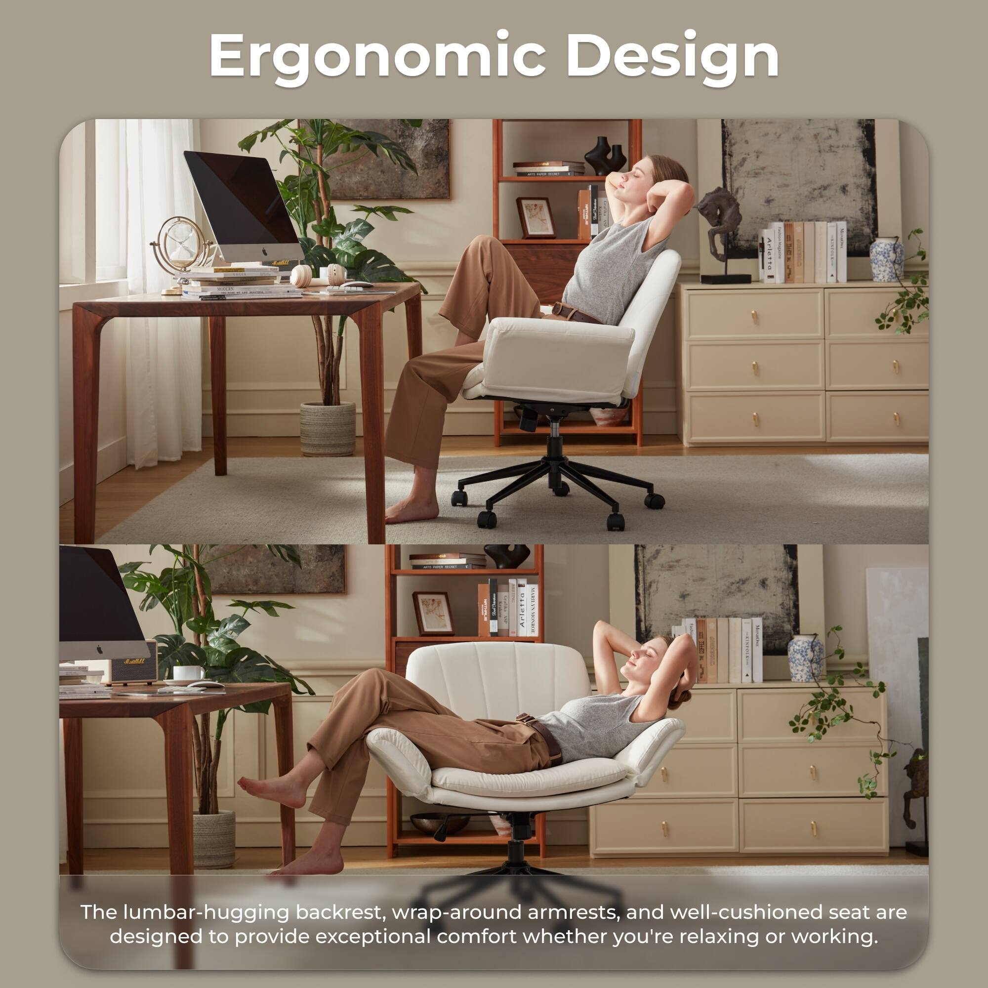 Ergonomic Design Artatta MTY: The lumbar-hugging backrest, wrap-around armrests, and well-cushioned seat are designed to provide exceptional comfort whether you're relaxing or working.
