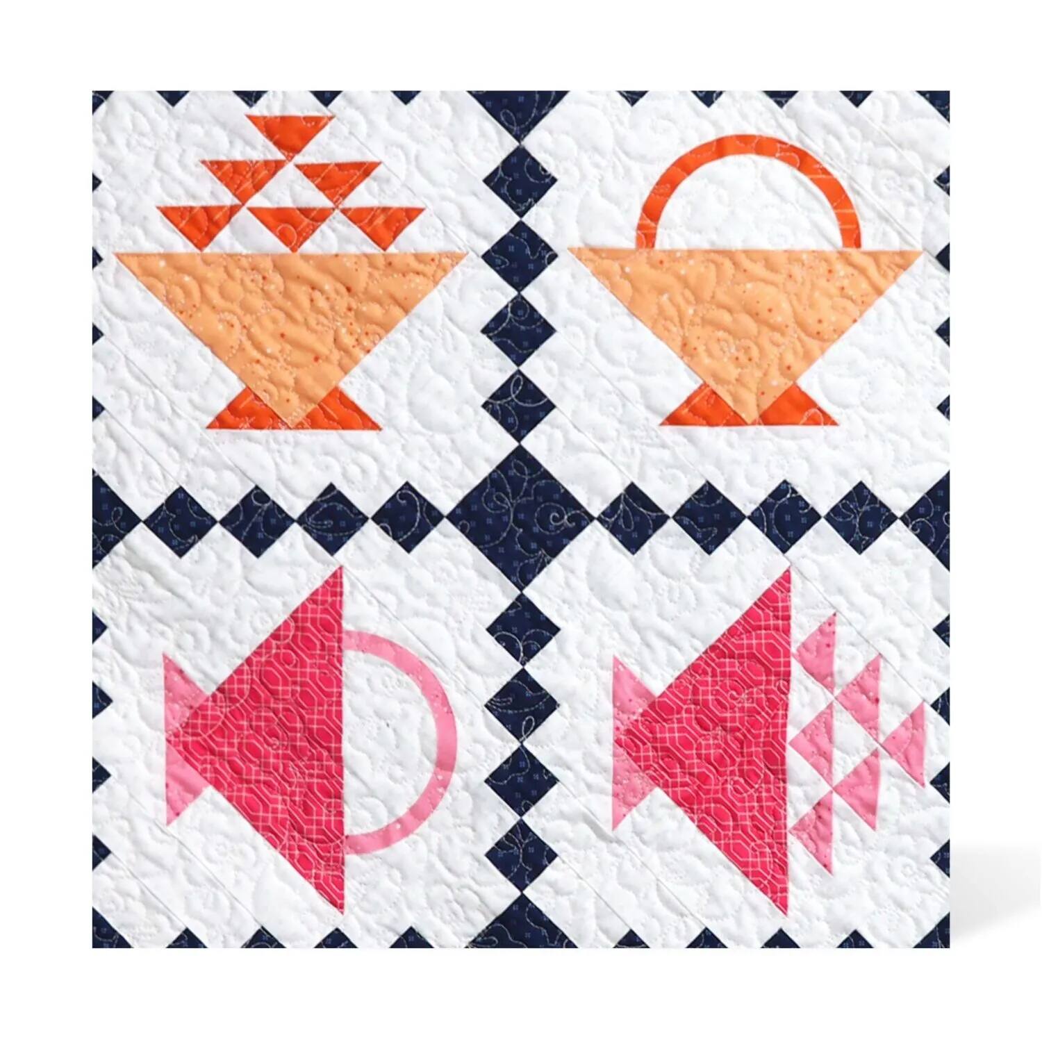 Alt View 2. AccuQuilt - AccuQuilt GO! Basket 6" Finished Quilt Block Die – Block on Board (BOB) 2-Color Die to Try, March 2026 - Black.