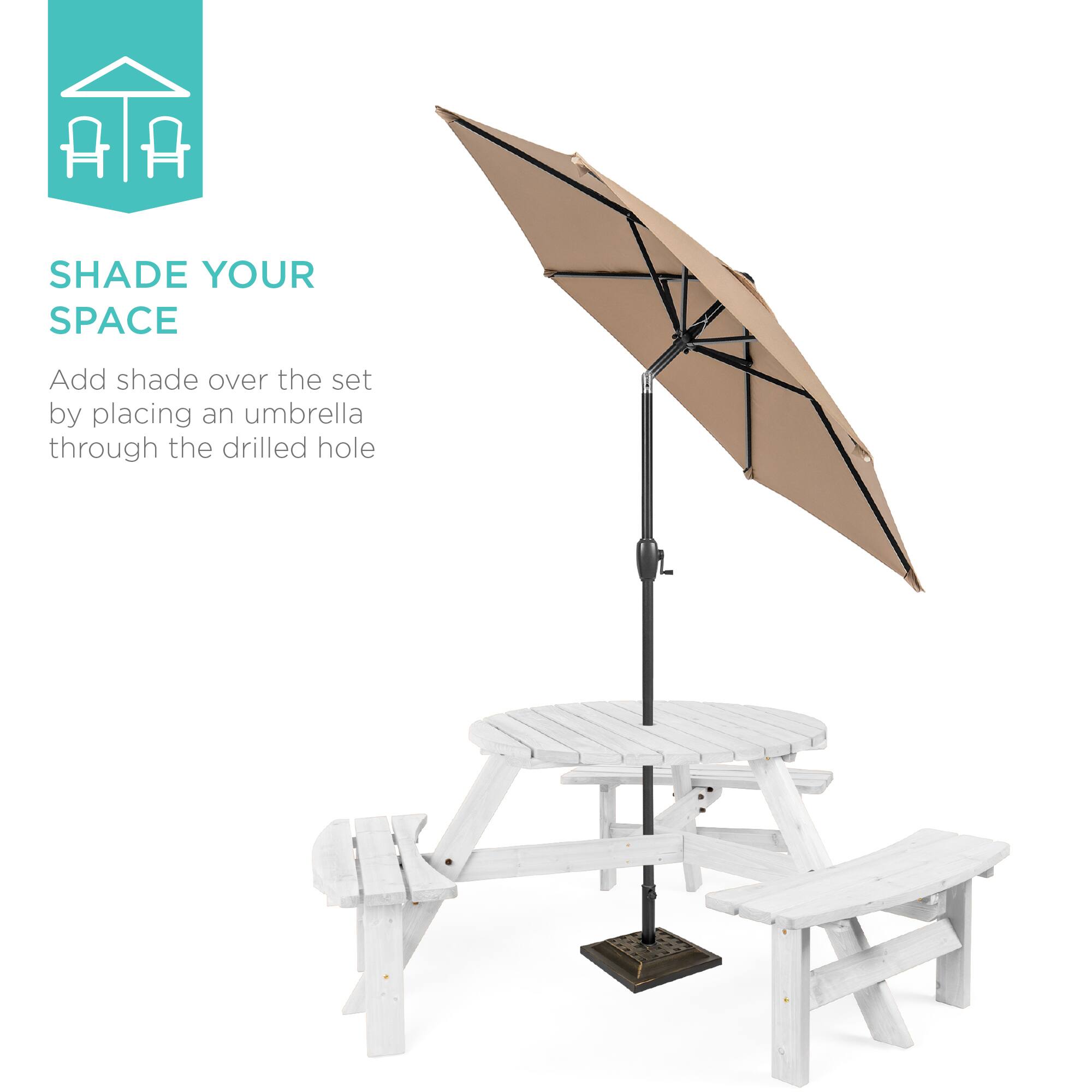 SHADE YOUR SPACE

Add shade over the set by placing an umbrella through the drilled hole
