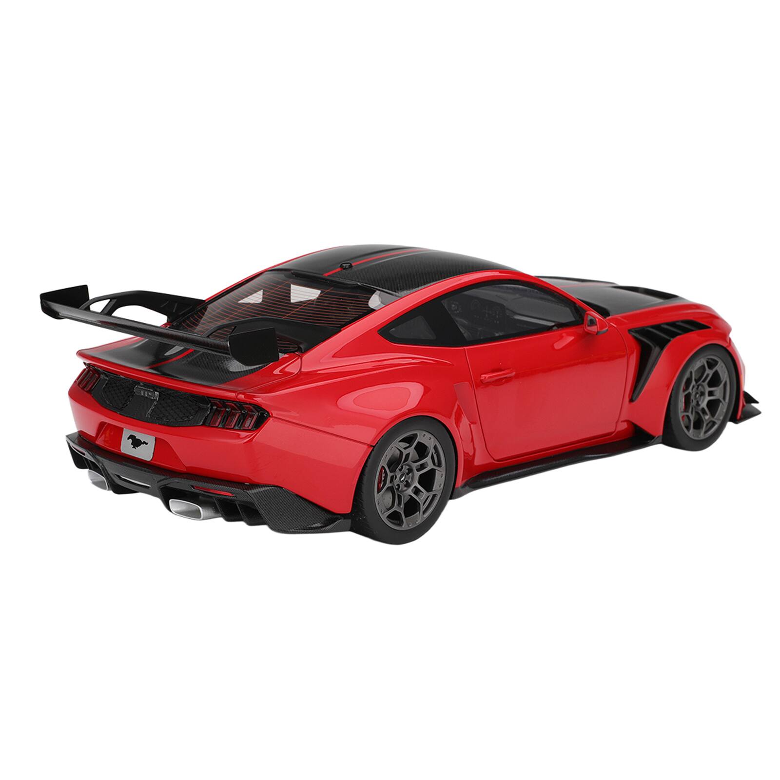 Alt View 4. Top Speed - Ford Mustang GTD Race Red and Carbon Fiber with Red Stripe 1/18 Model Car by Top Speed.