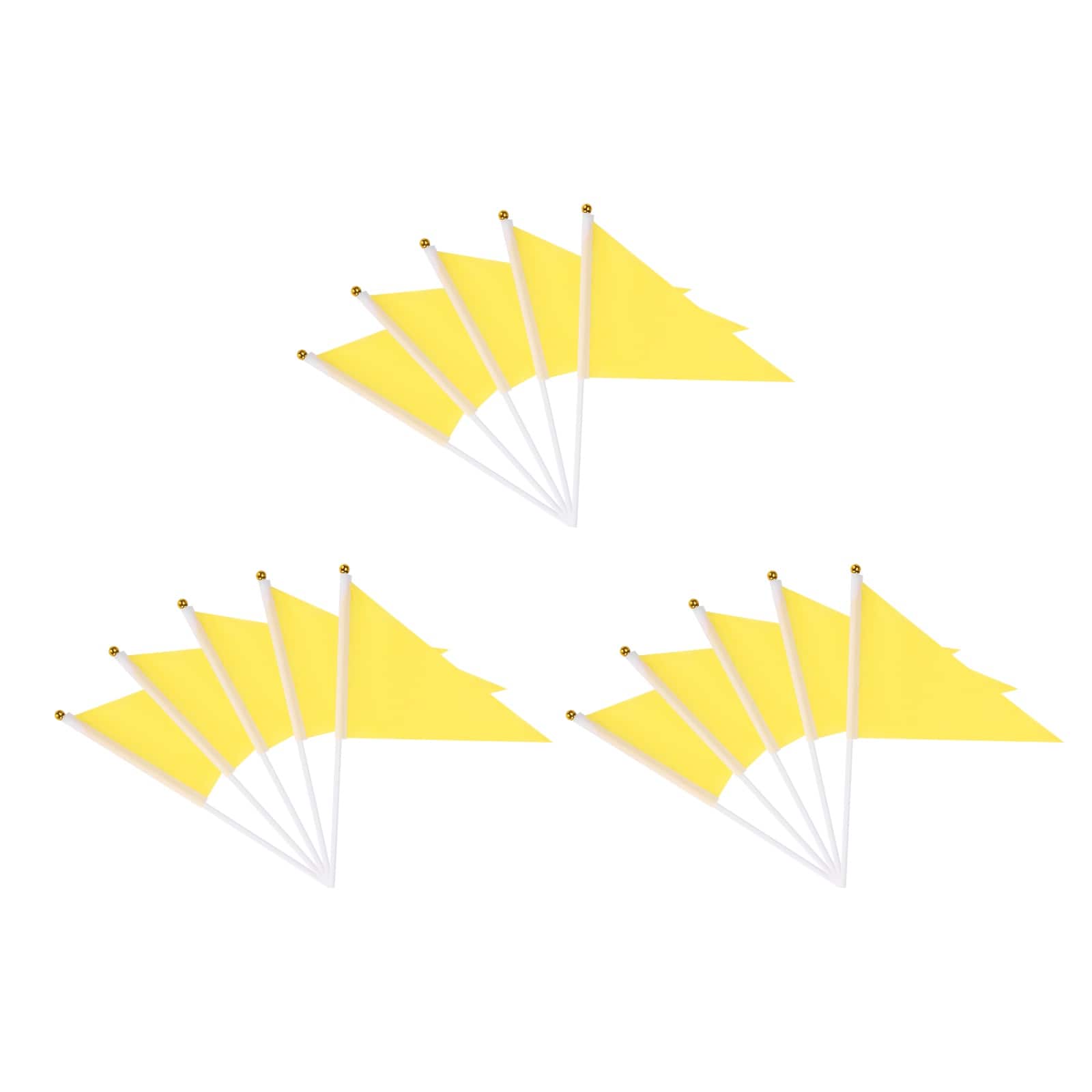 Unique Bargains - Handheld Triangle Flag, 15pcs Blank Small Pennant Flags on Sticks for DIY/Cheer/Party Events - Yellow price history on PriceWatchPro