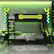 Left. Anysun - Full Size Bunk Bed with Two Built-In Gaming Desks, USB Desktop Ports & Pegboard Organizer, Gaming Bunk Frame for Gamer - Green.