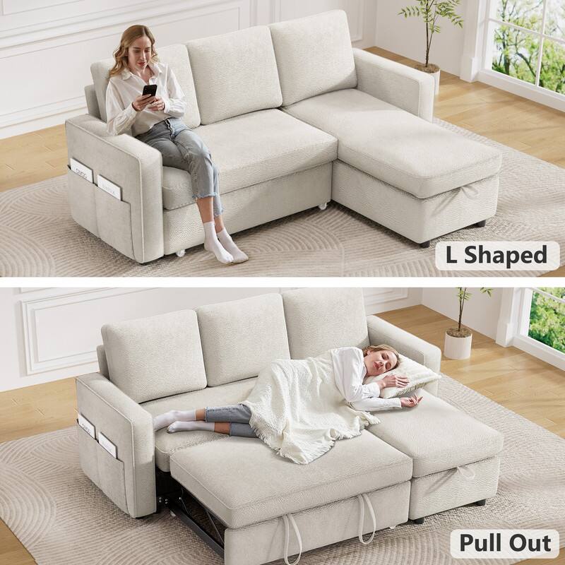 L-Shaped Pull Out Sofa