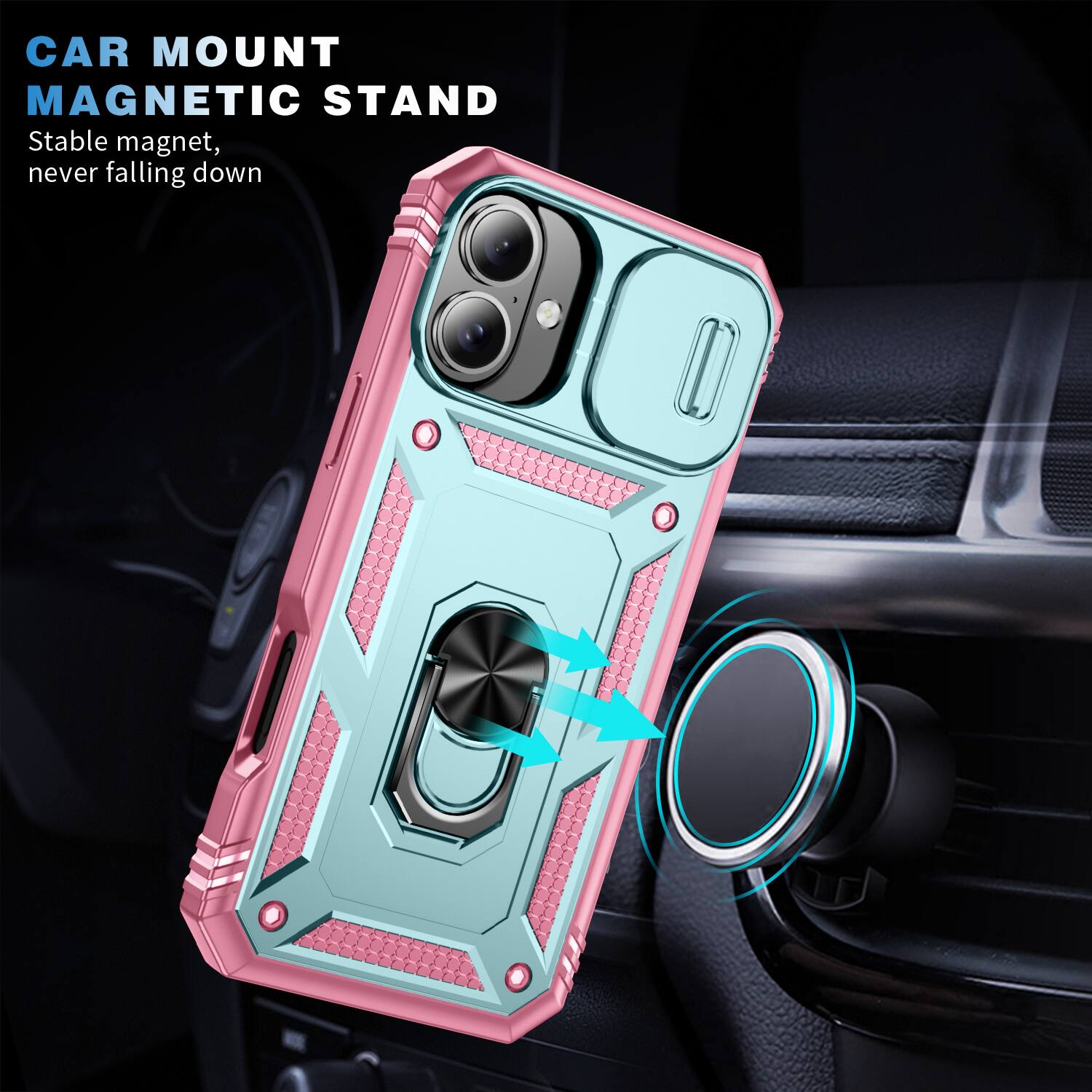 CAR MOUNT MAGNETIC STAND  
Stable magnet, never falling down