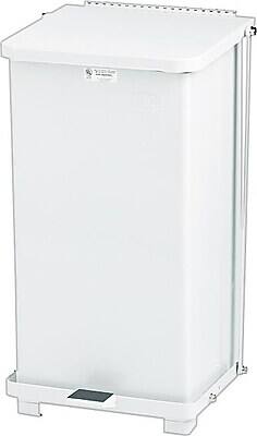 United Receptacle - Rubbermaid Defenders 6.5 Gallon Biohazard Steel Step Can - White