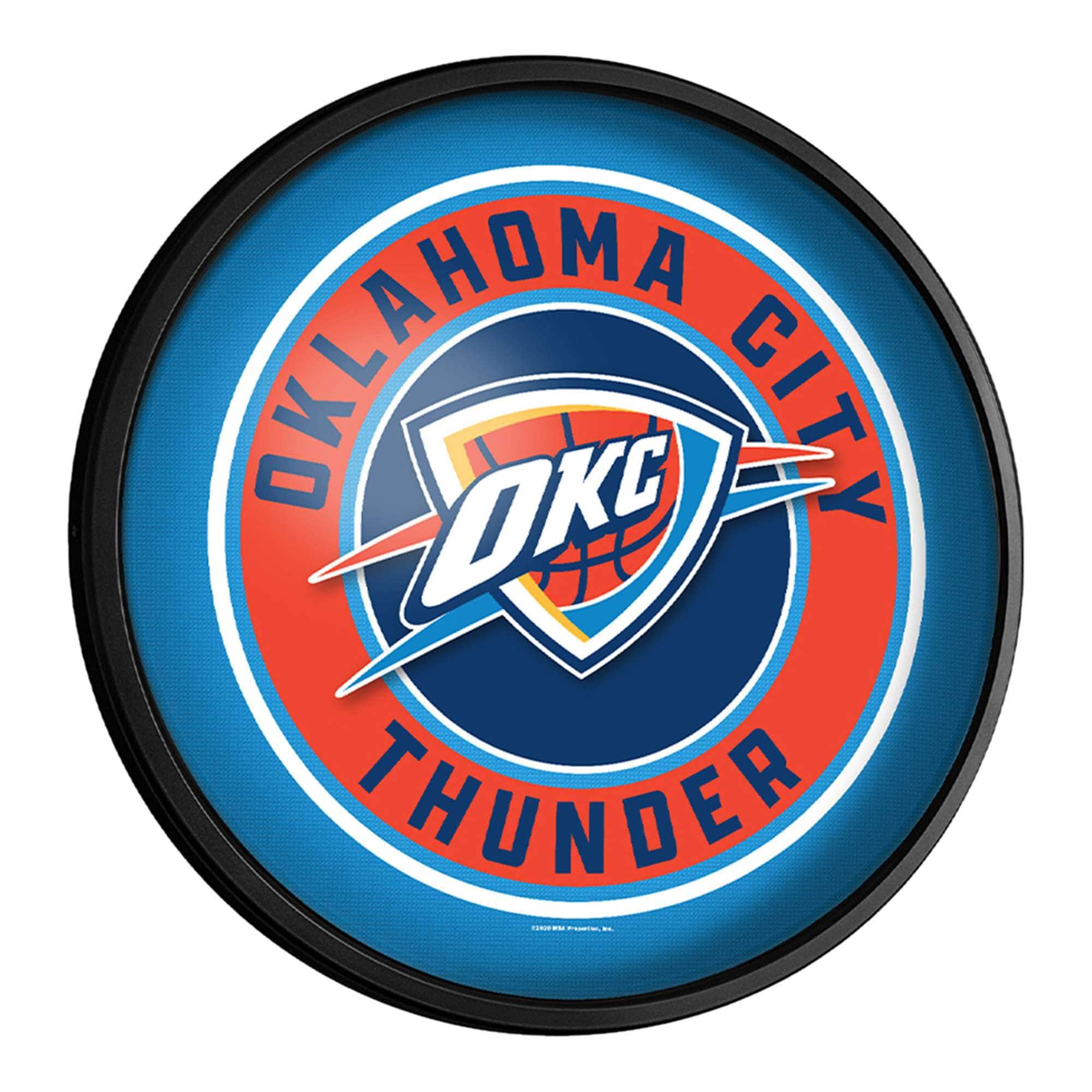 The Fan-Brand - Oklahoma City Thunder 18'' Round Slimline Illuminated Wall Sign - Multicolor
