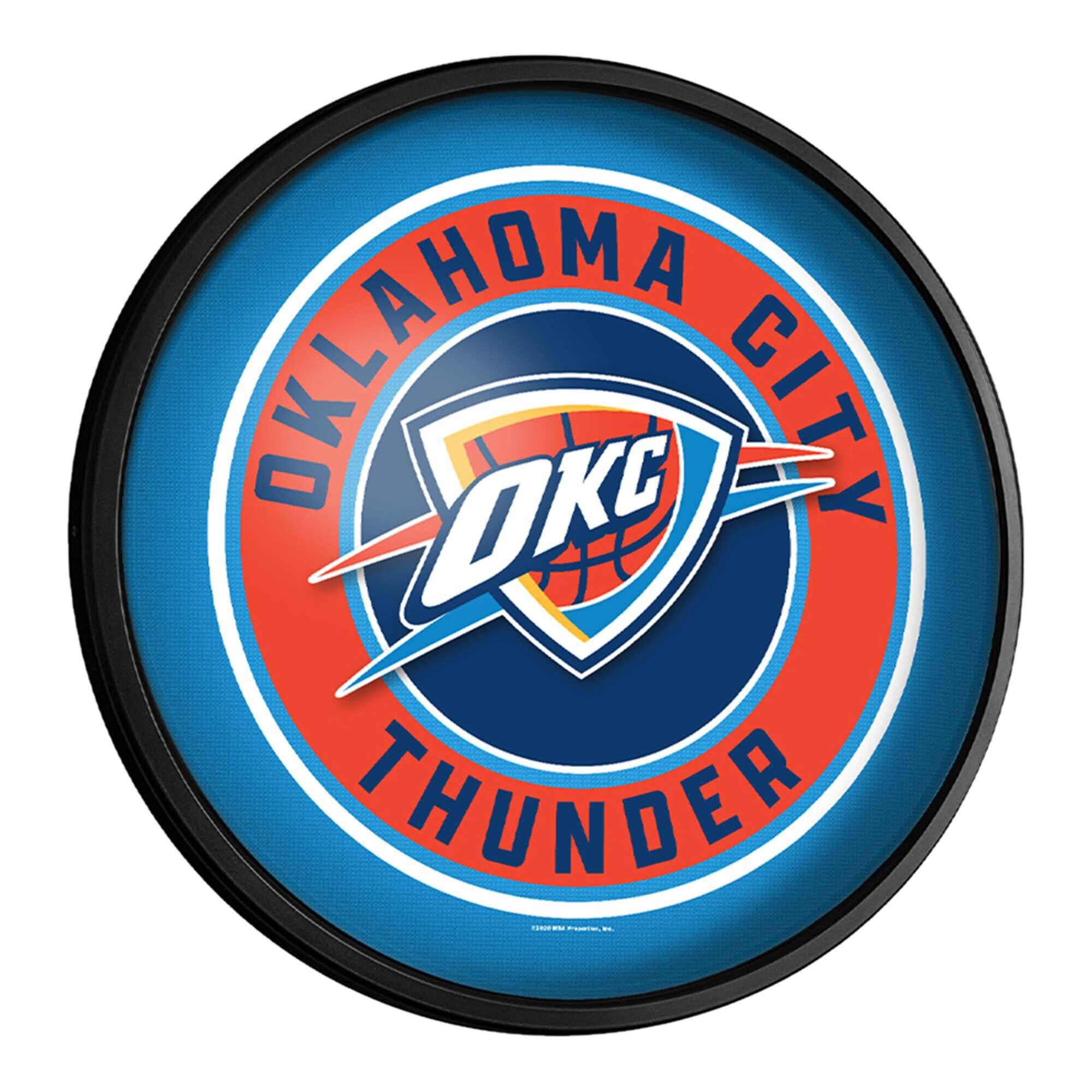 Oklahoma City Thunder 18'' Round Slimline Illuminated Wall Sign