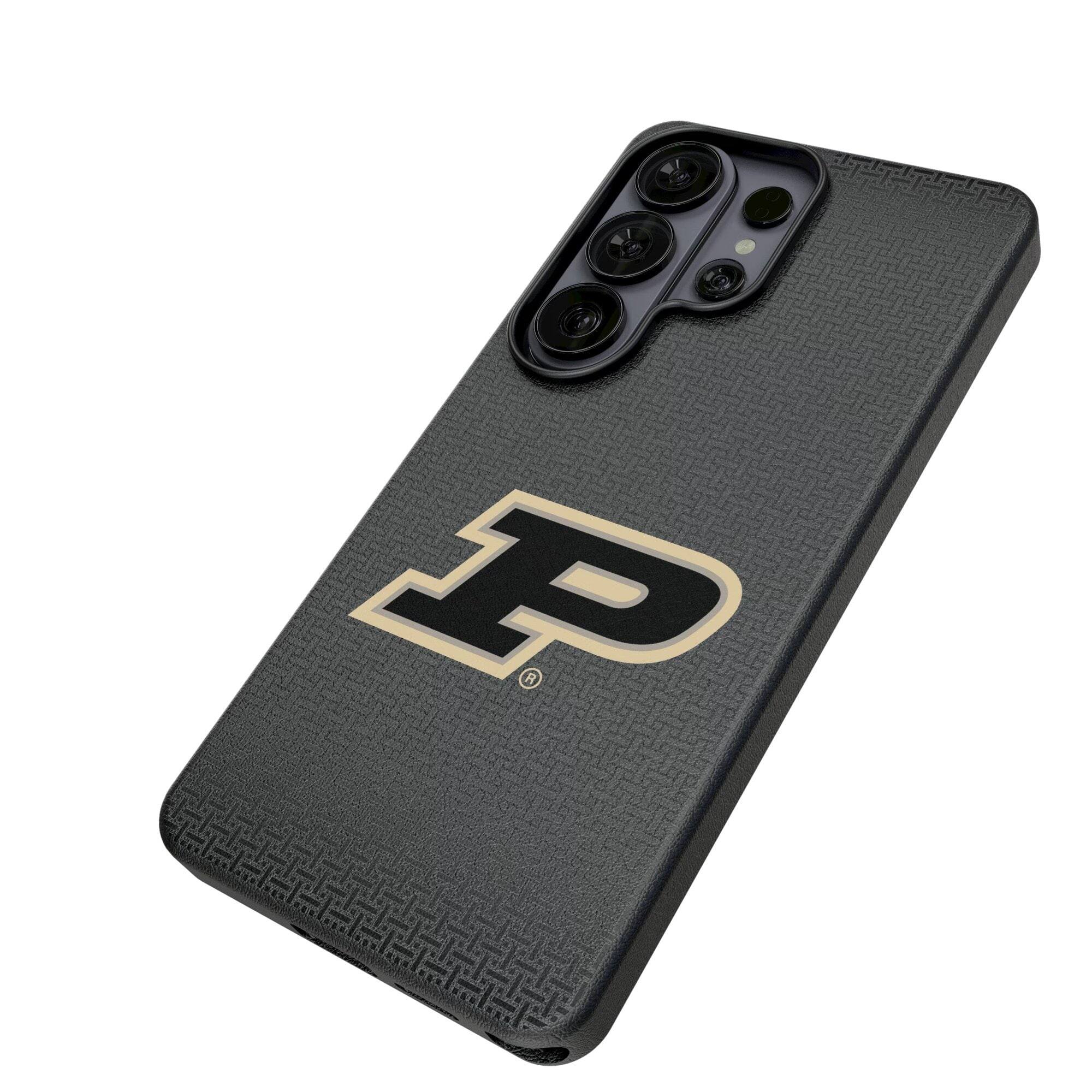 Alt View 1. Keyscaper - Purdue Boilermakers Linen Galaxy Magnetic Bump Case - S25 Ultra - Black.