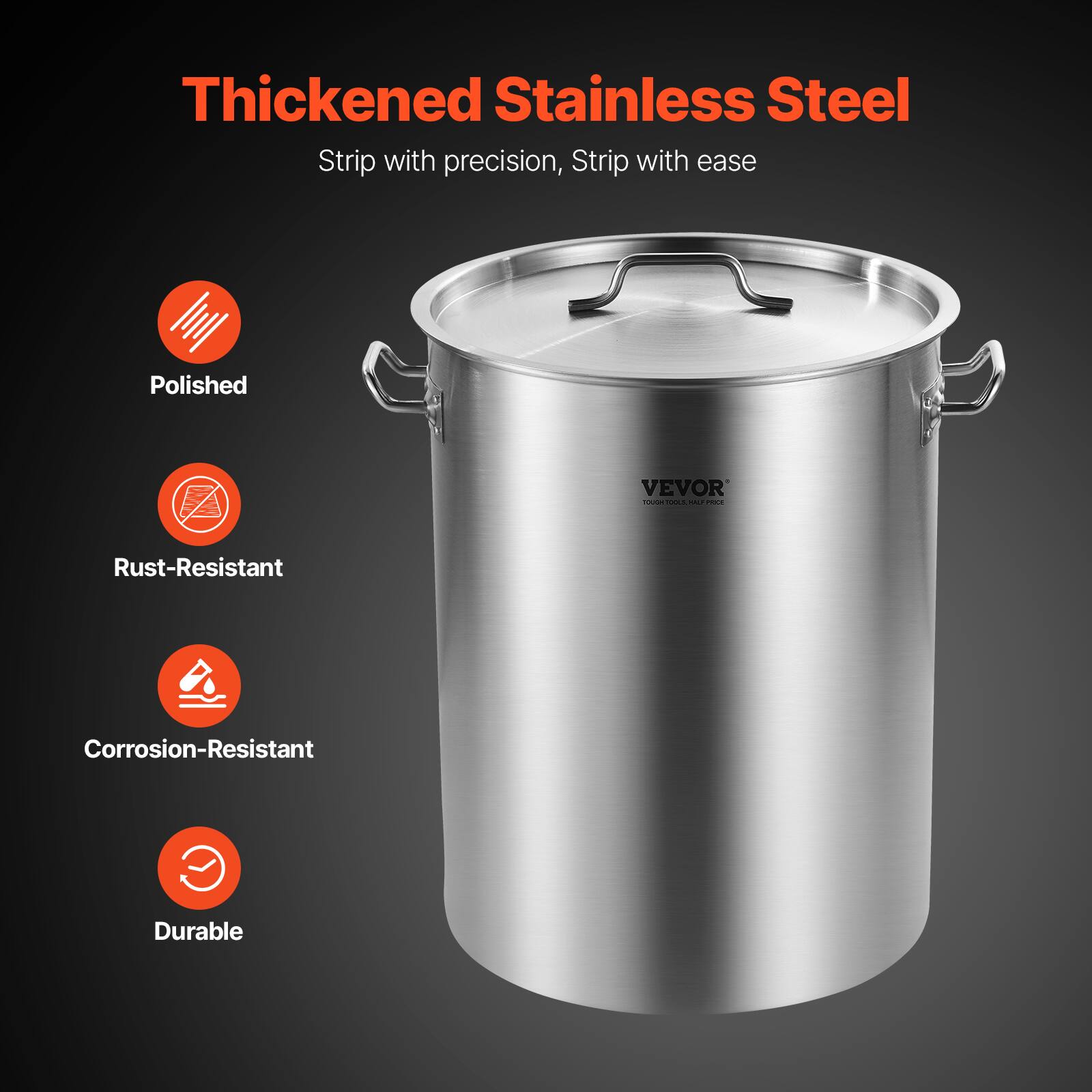 Thickened Stainless Steel  
Strip with precision, Strip with ease  

- Polished  
- Rust-Resistant  
- Corrosion-Resistant  
- Durable