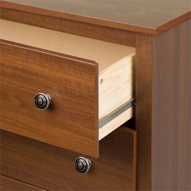 Angle. Hivvago - Hivvago Bedroom Dresser in Medium Brown Cherry Finish with 6 Drawers and Metal Knobs - Brown Cherry.