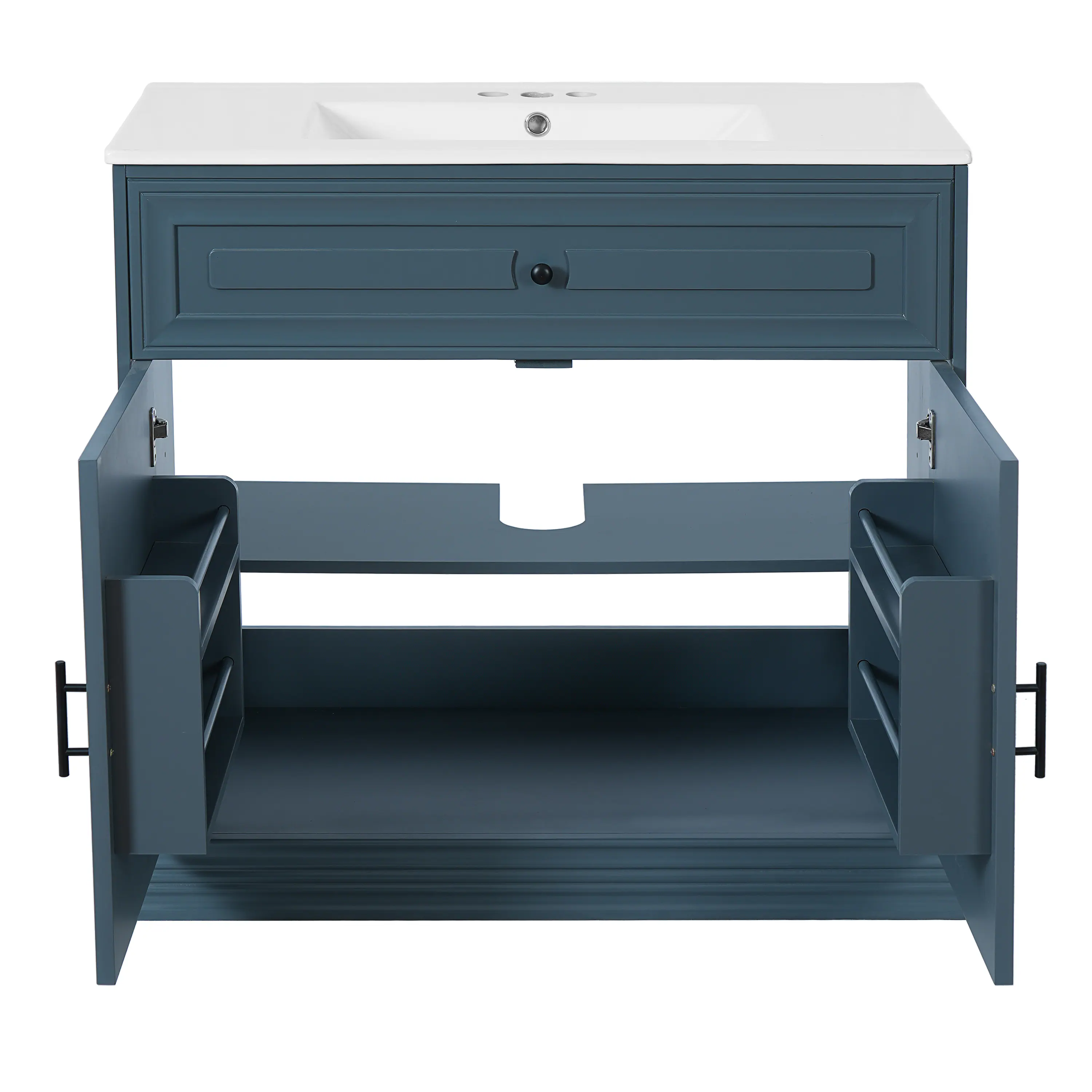 Alt View 7. Tiramisubest - 36" Bathroom Vanity with Ceramic Sink, Bathroom Vanities Cabinet, Bathroom Storage Cabinet - Blue.
