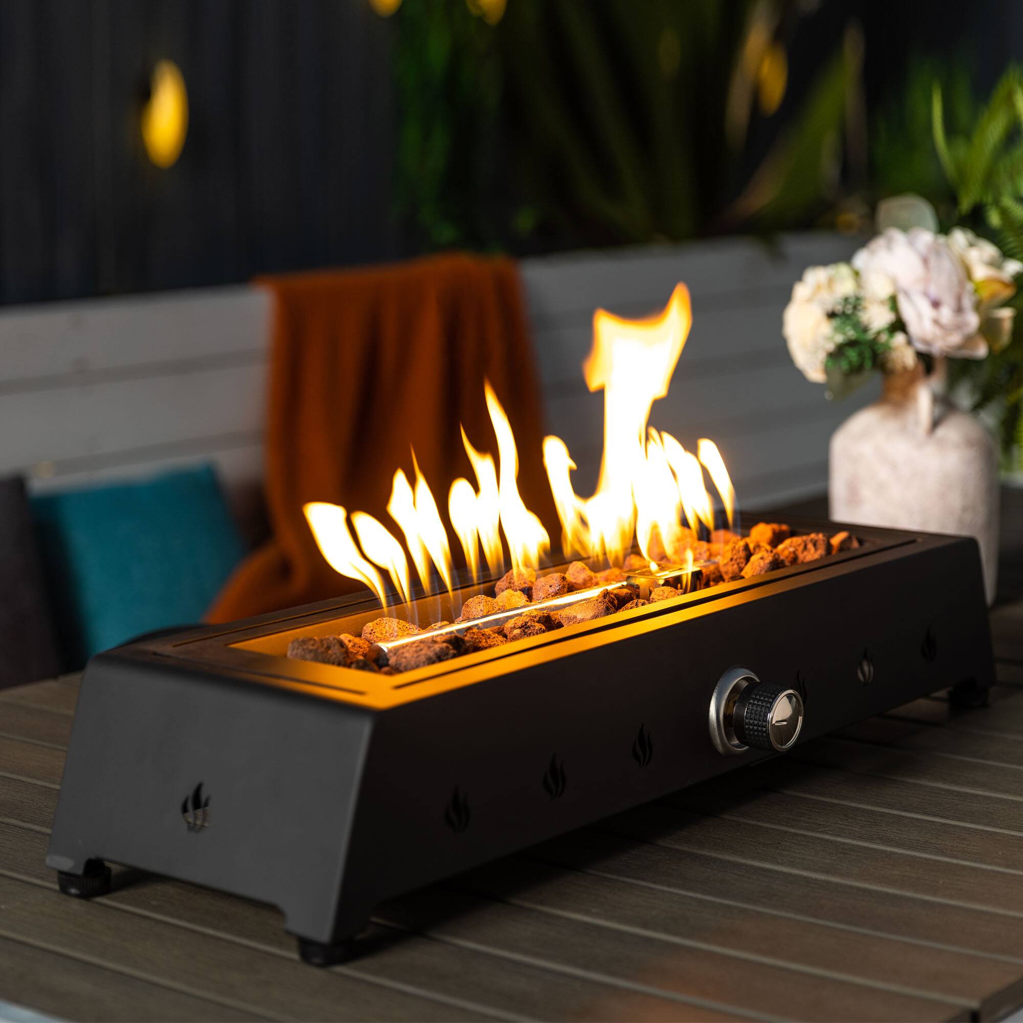 Left. Dexmalle - Dexmalle-28" Propane Gas Fire Pits-Black.