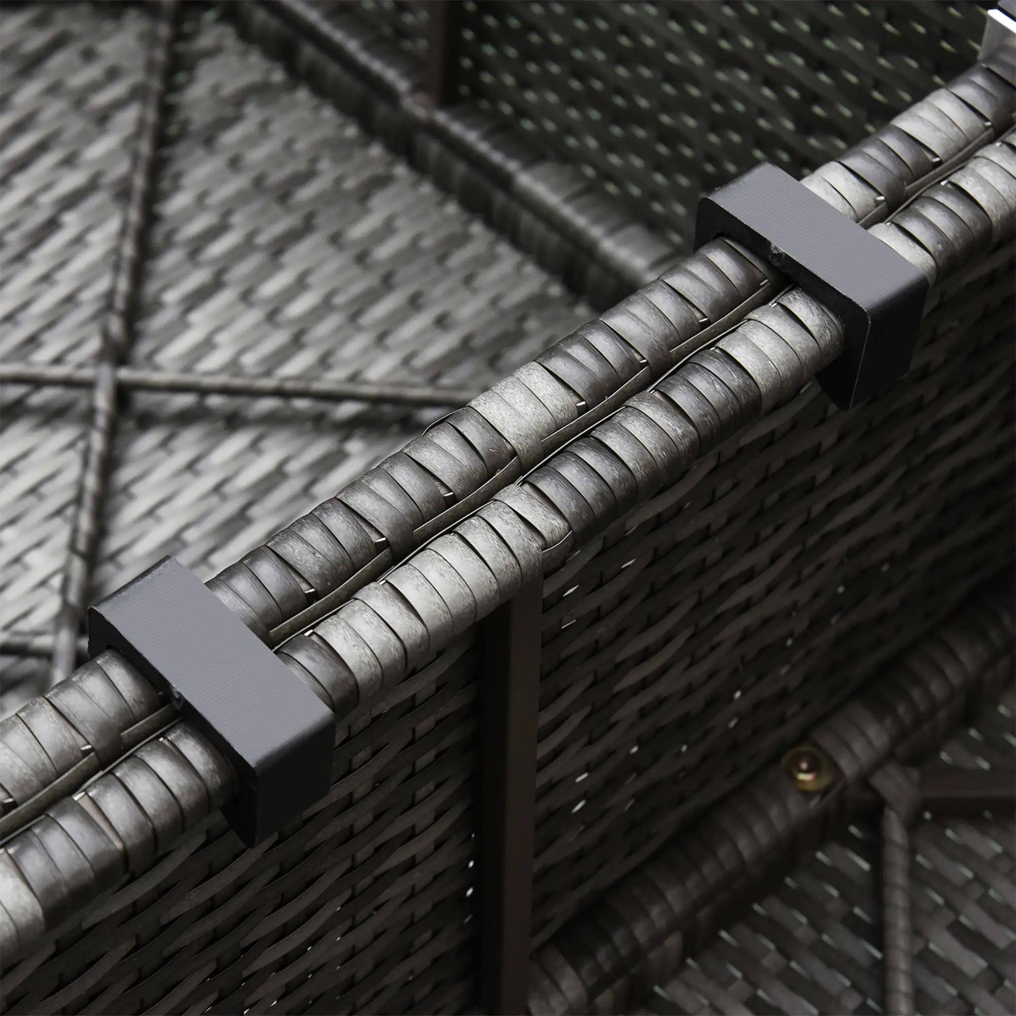 Alt View 5. Spaco - Spaco 6 Piece Patio Furniture Set, Ottoman, Cushions and Glass Table - Mixed Grey.