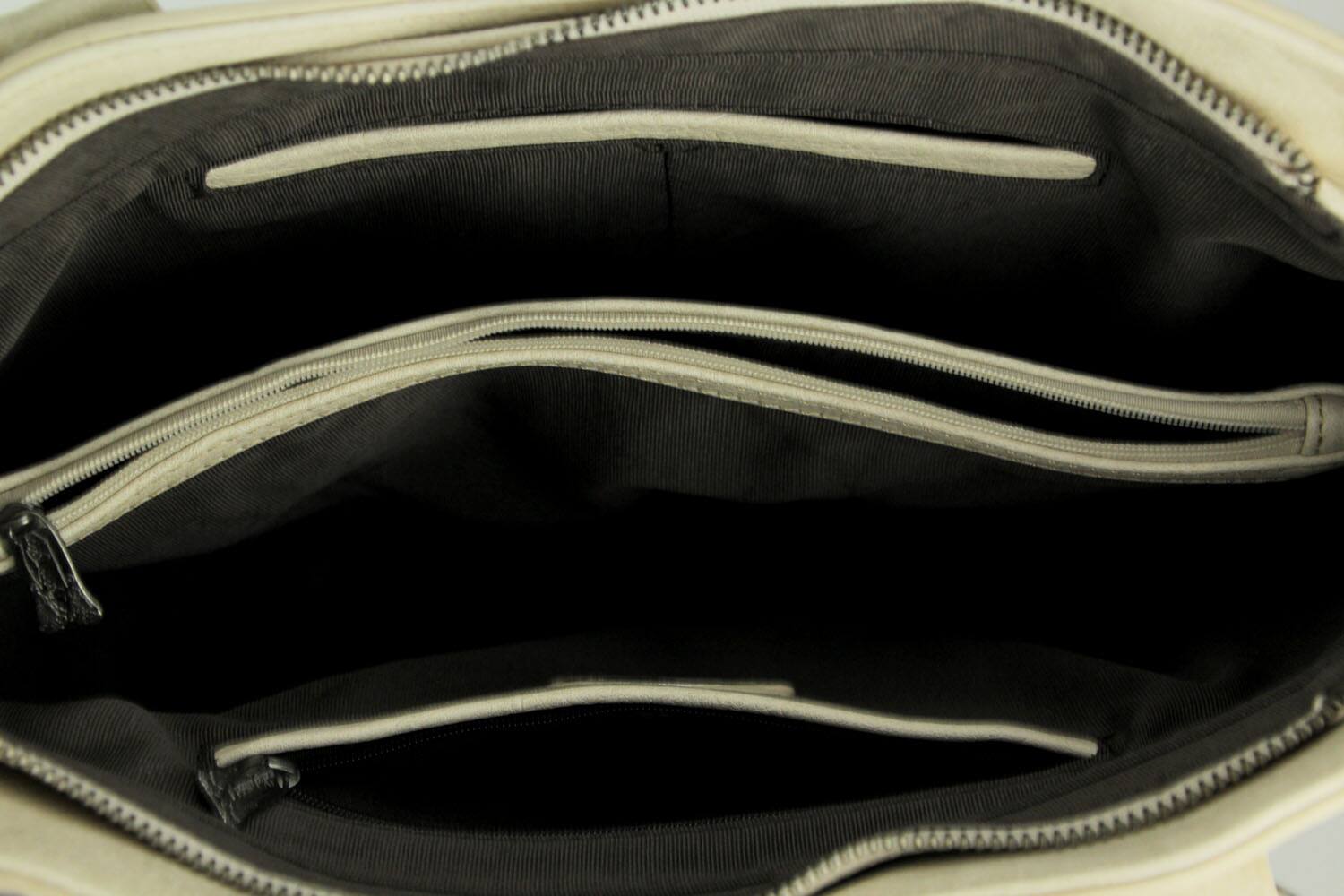 Alt View 2. Trinity Ranch - Montana West Trinity Ranch Hair-On Leather Trim Tooled Concealed Carry Tote Bag - Beige.