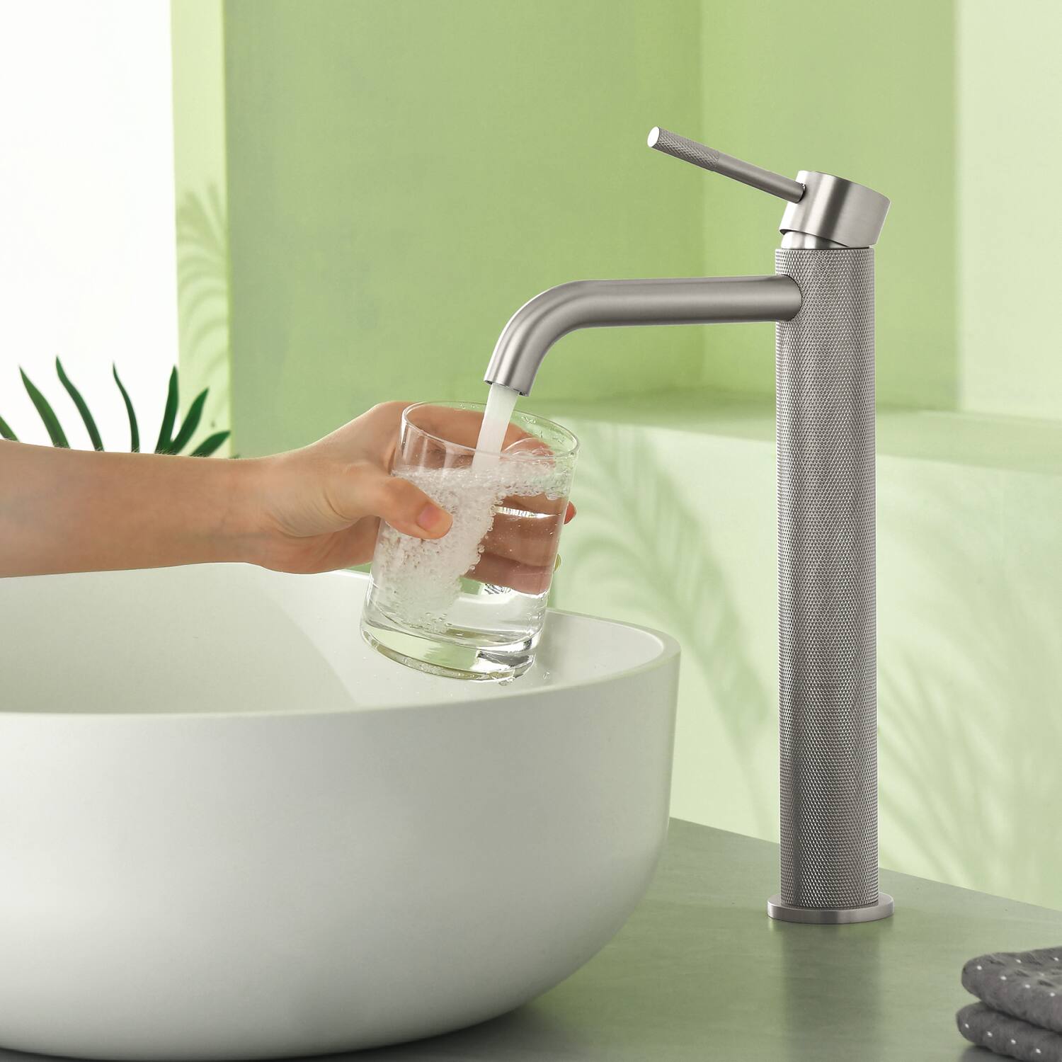 Alt View 2. Boyel Living - Brushed Nickel Carved Bathroom Faucet Solid Brass - Brushed Nickel.