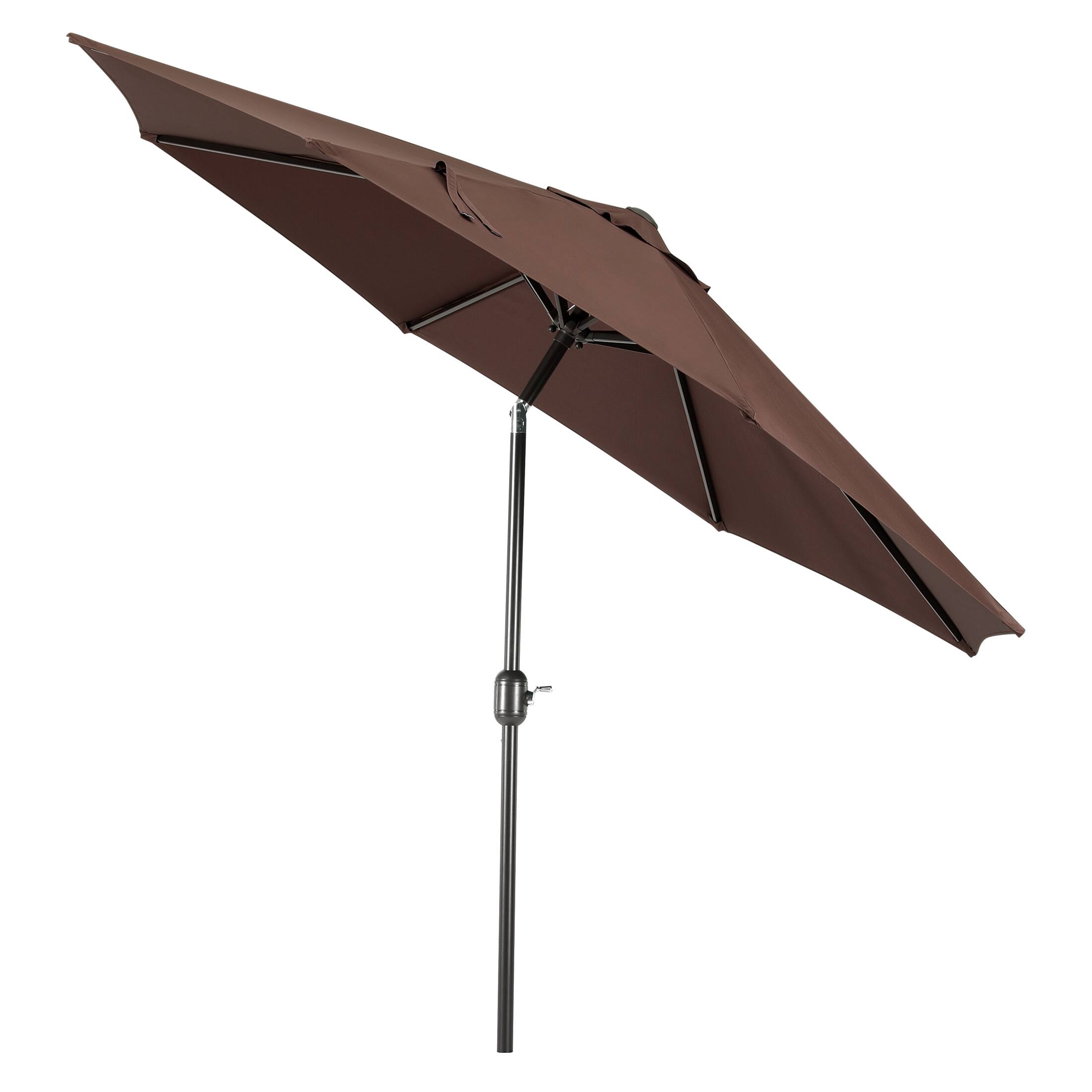 Left. WestinTrends - WestinTrends Paolo 9 ft. Patio Table Umbrella with tilt and crank features - Coffee.