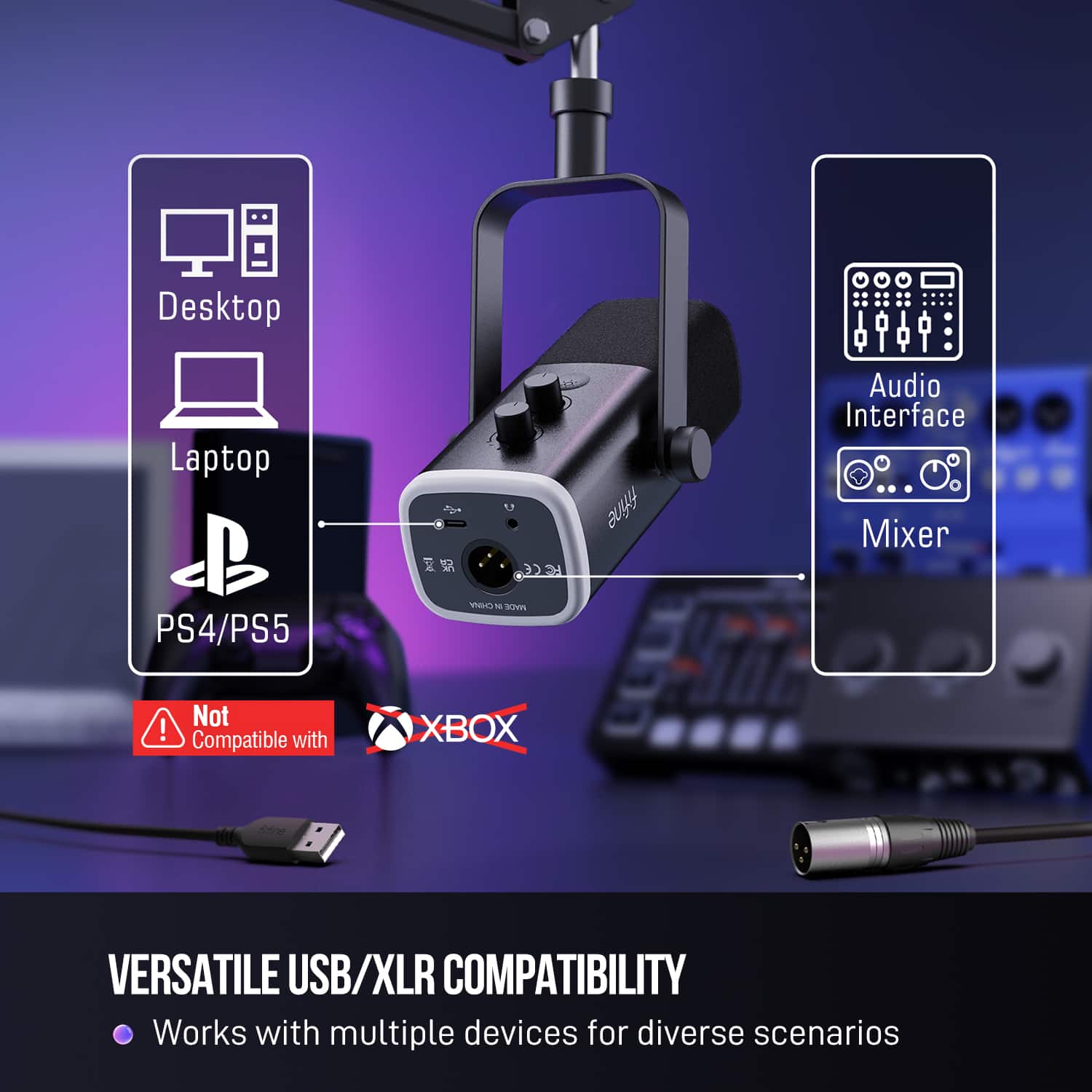 Versatile USB/XLR Compatibility: Works with multiple devices for diverse scenarios.