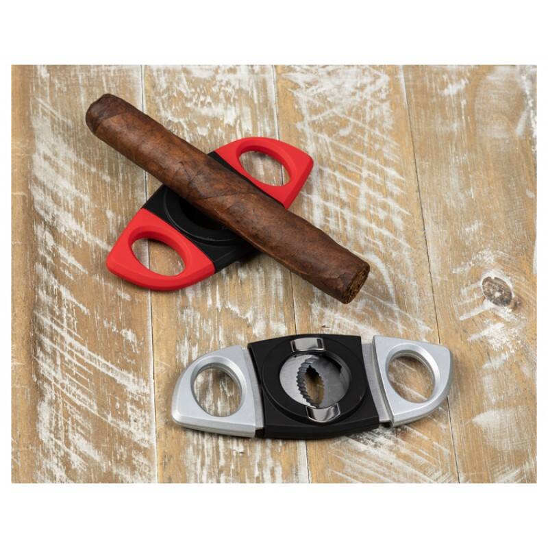 Back. Prestige - Rubberized Guillotine & V-Cut Cigar Cutter Display - Mixed Colors.