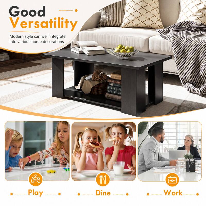 Good Versatility  
Modern style can well integrate into various home decorations  

Play  
Dine  
Work