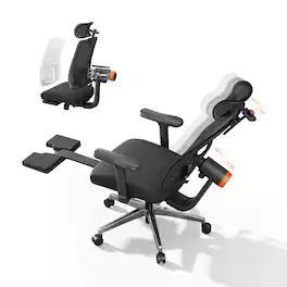 Newtral - Ergonomic Office Chair with Auto-Following Backrest, Adjustable Lumbar Support, 4D Armrests, Footrest - Black
