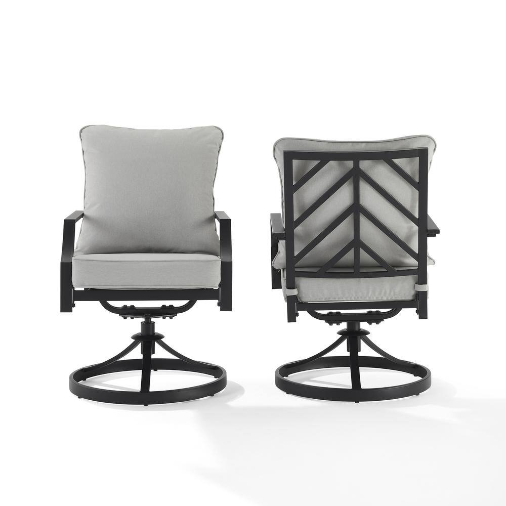 Alt View 1. Crosley Furniture - Otto 2Pc Swivel Outdoor Dining Chair Set - 2 Swivel Chairs - Gray.