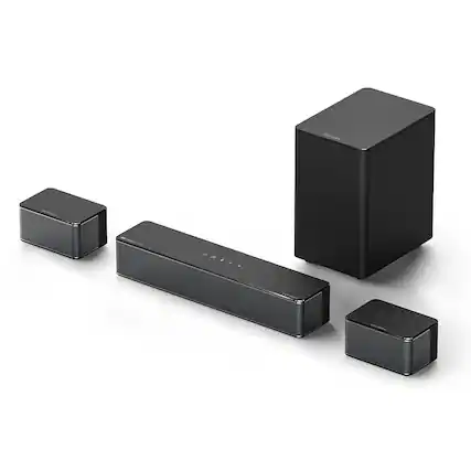 Front. Ultimea - ULTIMEA 5.1 Sound Bar for Smart TV, with Dolby Atmos, 410W Peak Power, Surround Sound System for TV, Wireless Subwoofer - Black.
