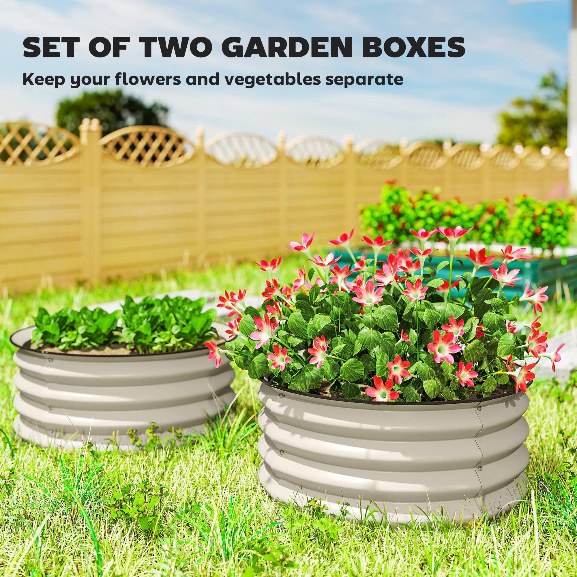 SET OF TWO GARDEN BOXES  
Keep your flowers and vegetables separate