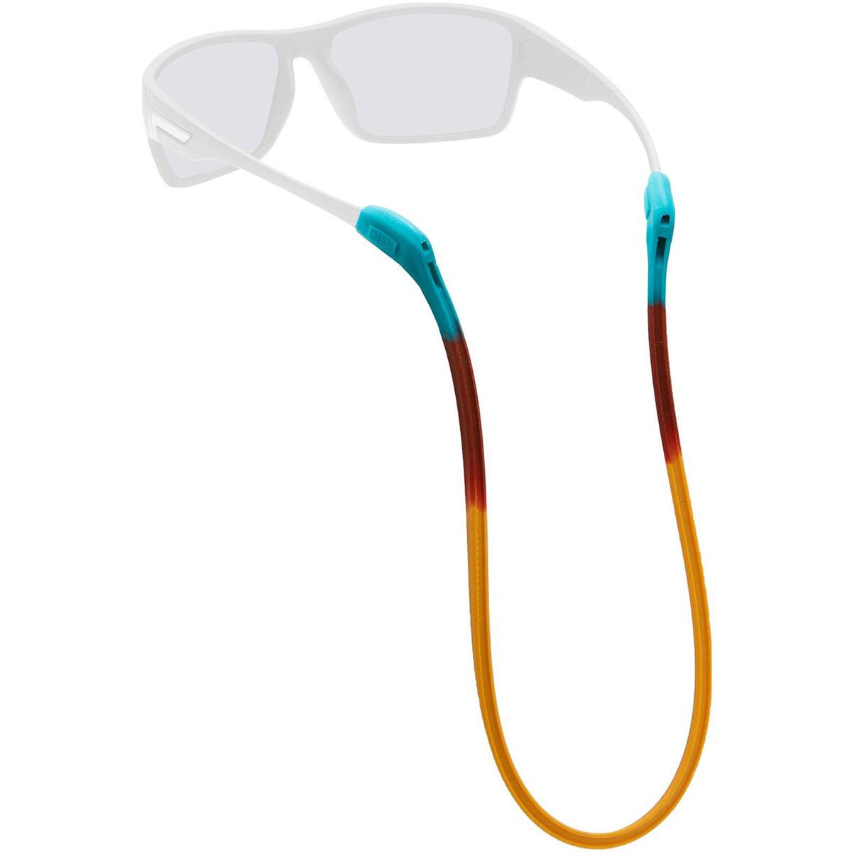 Front. Chums - Chums Switchback Silicone Sunglasses Eyewear Retainer - Teal/Burgundy/Tan - Teal/Burgundy/Tan.