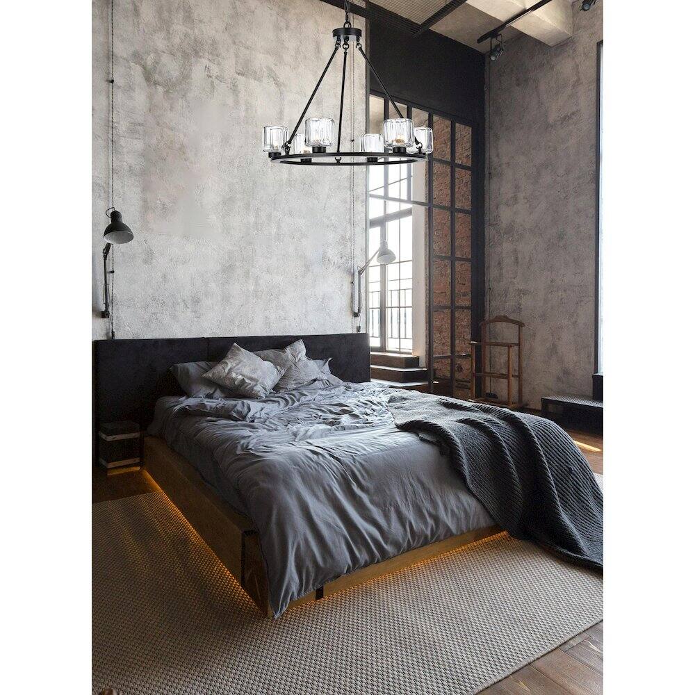 Alt View 4. Elegant Lighting - Cadence 26 Inch Chandelier In Black - Black And Clear.