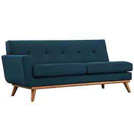 Engage Left-Arm Upholstered Fabric Loveseat by Modway - Azure
