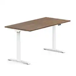 FlexiSpot - E7 60''W Electric Adjustable Standing Desk, Black /White - Walnut