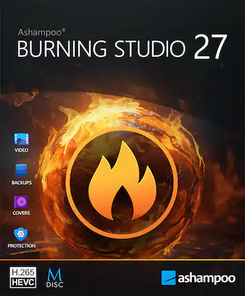 Ashampoo BURNING STUDIO 27 VIDEO BACKUPS COVERS PROTECTION H.265 HEVC DISC