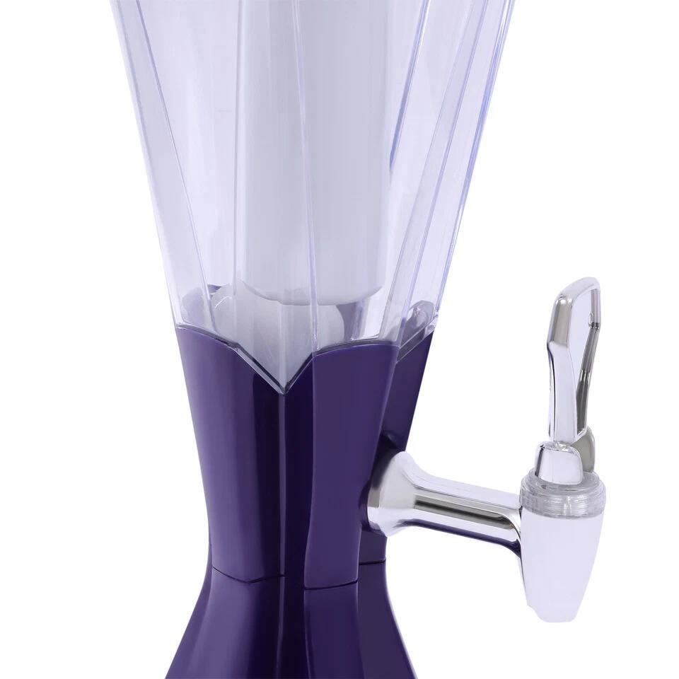 Alt View 1. Home Collection - Beer Tower Dispenser 3L Beverage Drink Dispenser with LED Light - Purple with Transparent Container.