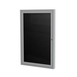 Ghent - 1 Door Enclosed Letter Board with Satin Aluminum Frame, 36"H x 30"W, Black