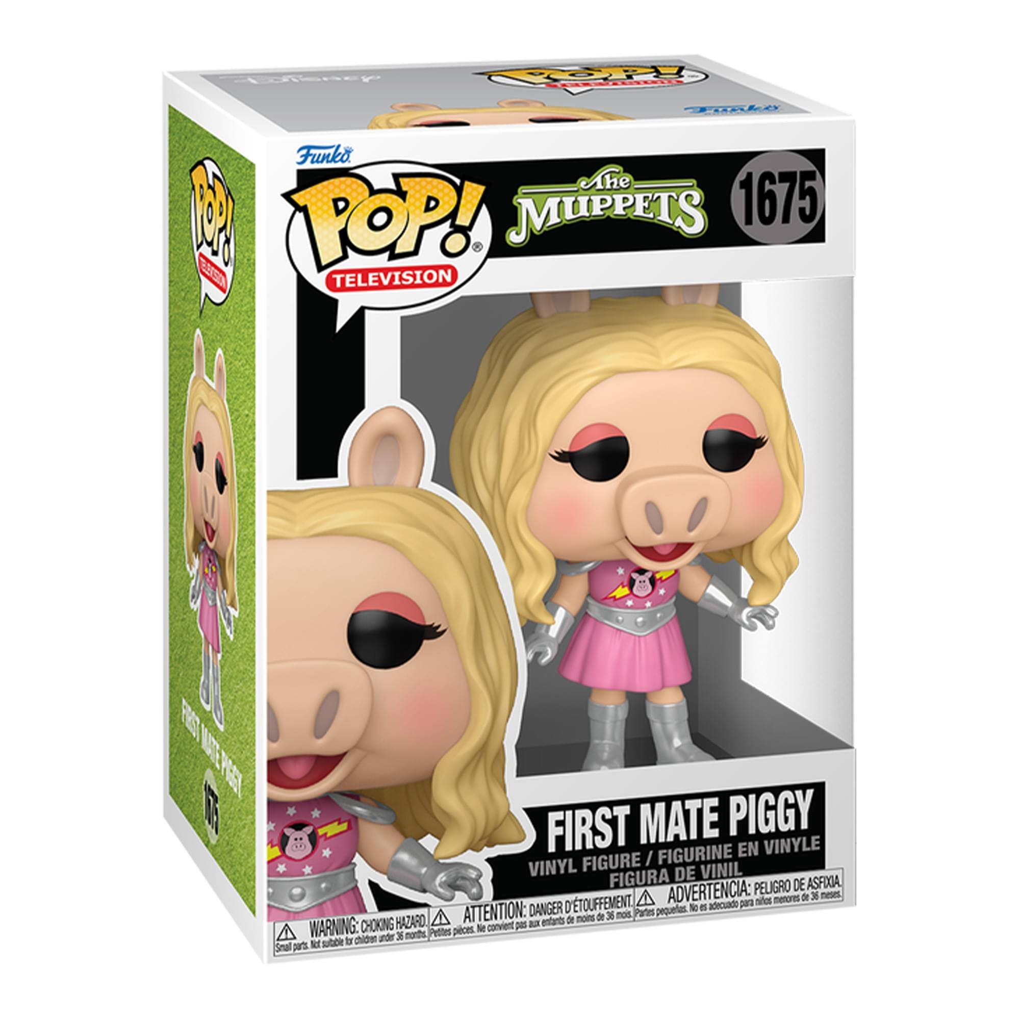 Funko POP! TELEVISION  
The Muppets  
1675  
FIRST MATE PIGGY  
VINYL FIGURE / FIGURINE EN VINYLE / FIGURA DE VINIL  
PELIGRO DE ASFIXIA / DANGER / ATTENTION: CHOKING HAZARD - Small parts. Not for children under 3 years.