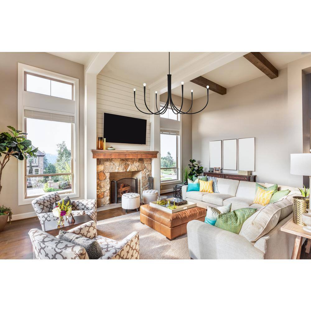 Angle. Living District - Layne 50 inch chandelier in Black - Black.