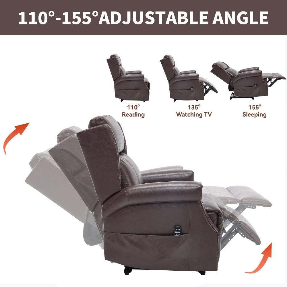 110°-155° ADJUSTABLE ANGLE

110° Reading
135° Watching TV
155° Sleeping