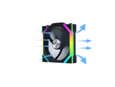 Front. Lian Li - Lian Li UNI Fan SL Wireless 120mm ARGB Fan - 2.4GHz Control - Daisy-Chain - Black (12SL1W1B) - Black.