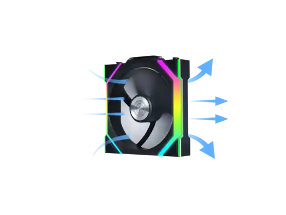 Front. Lian Li - Lian Li UNI Fan SL Wireless 120mm ARGB Fan - 2.4GHz Control - Daisy-Chain - Black (12SL1W1B) - Black.