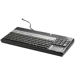 HP - FK221AA POS Keyboard - 106 Keys - QWERTY Layout - 28 Relegendable Keys - USB - Unknown