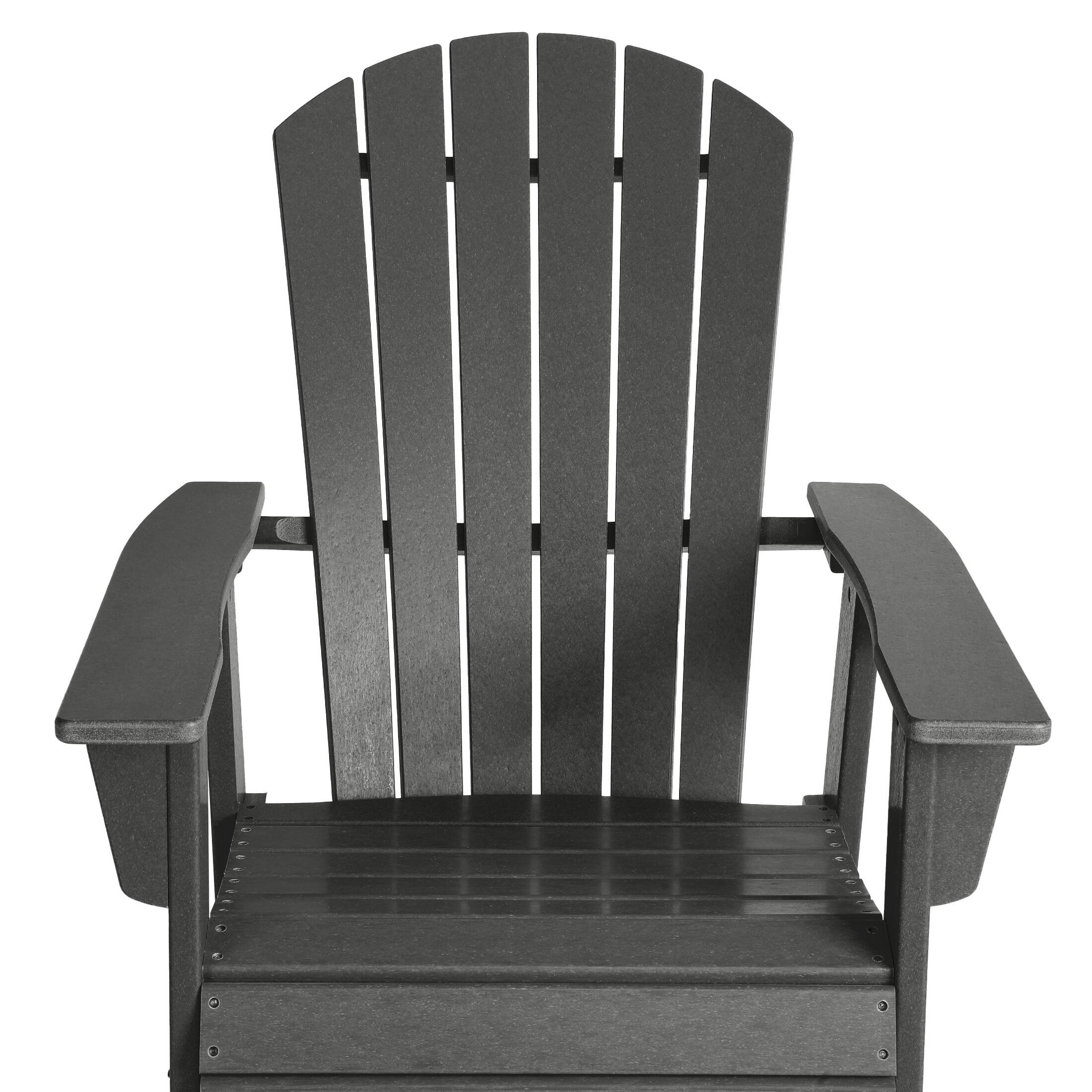 Alt View 4. WestinTrends - WestinTrends Dylan Outdoor Patio Shell-back Adirondack Dining Chair Weather Resistant - Gray.