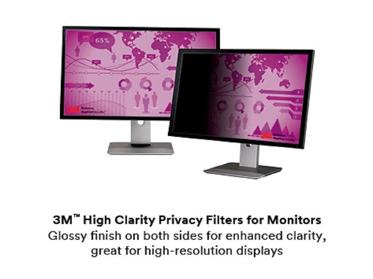 3M™ High Clarity Privacy Filters for Monitors  
Glossy finish on both sides for enhanced clarity, great for high-resolution displays