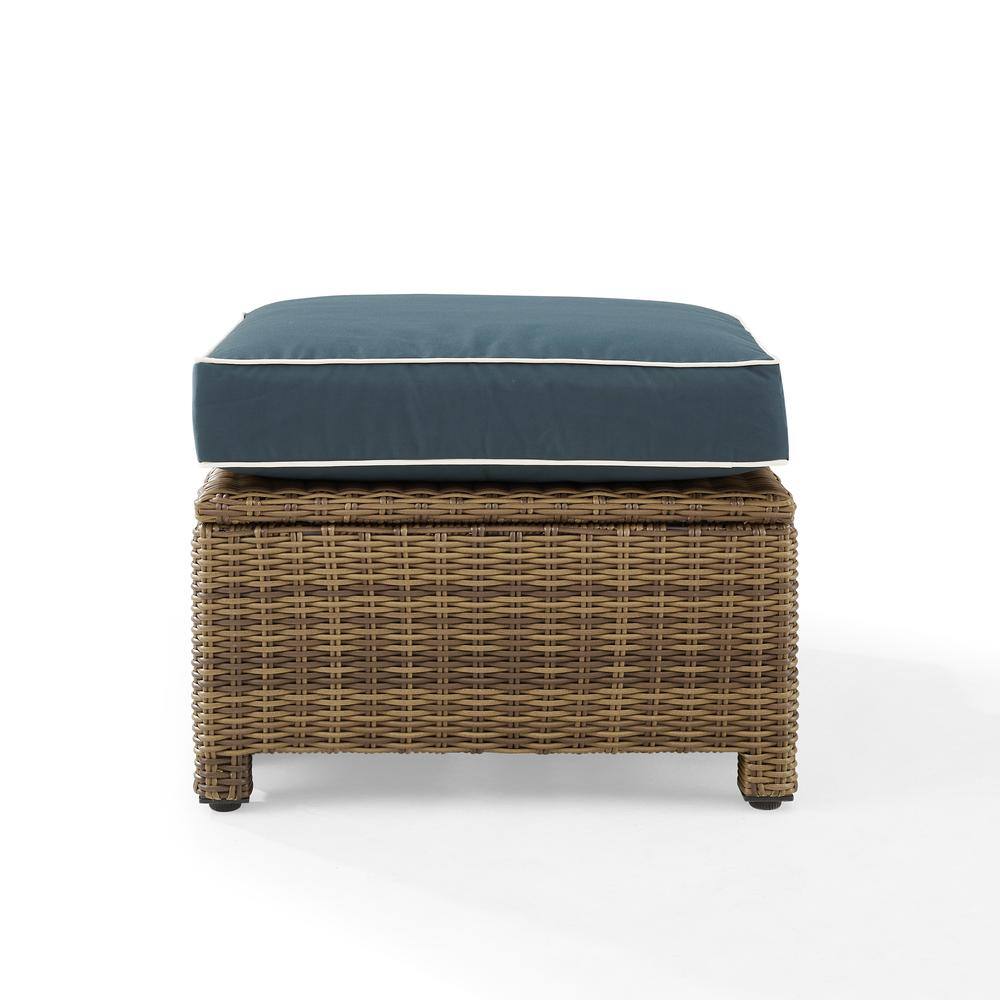 Back. Crosley Furniture - Bradenton Wicker Outdoor Ottoman - Navy.