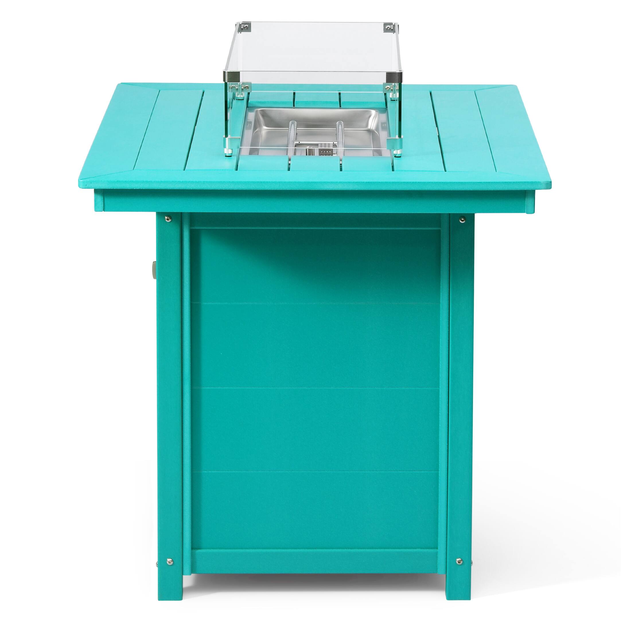 Alt View 1. WestinTrends - WestinTrends Helios 46" Modern Outdoor Patio Gas Propane Rectangle Fire Pit Table - Turquoise.