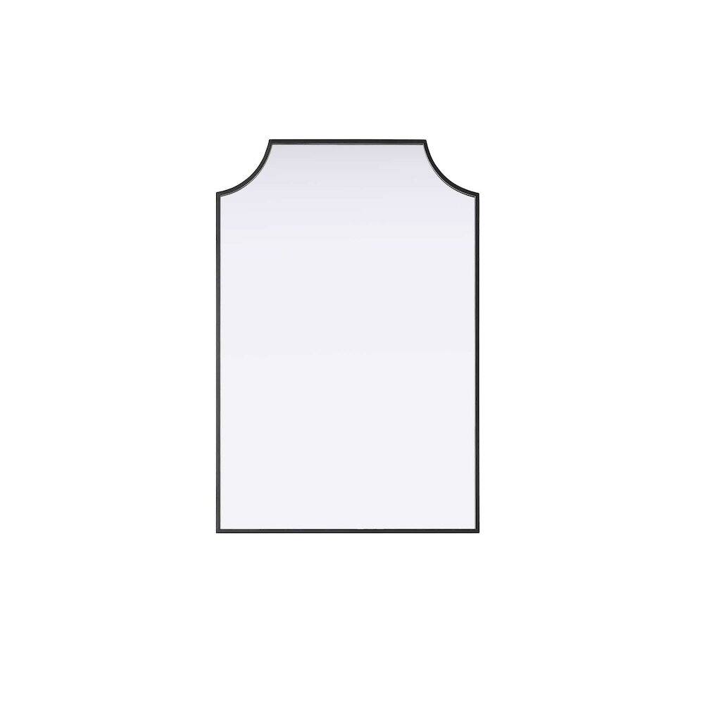 Alt View 1. Elegant Kitchen and Bath - Notched Metal Mirror 24x36 inch in Black - Black.