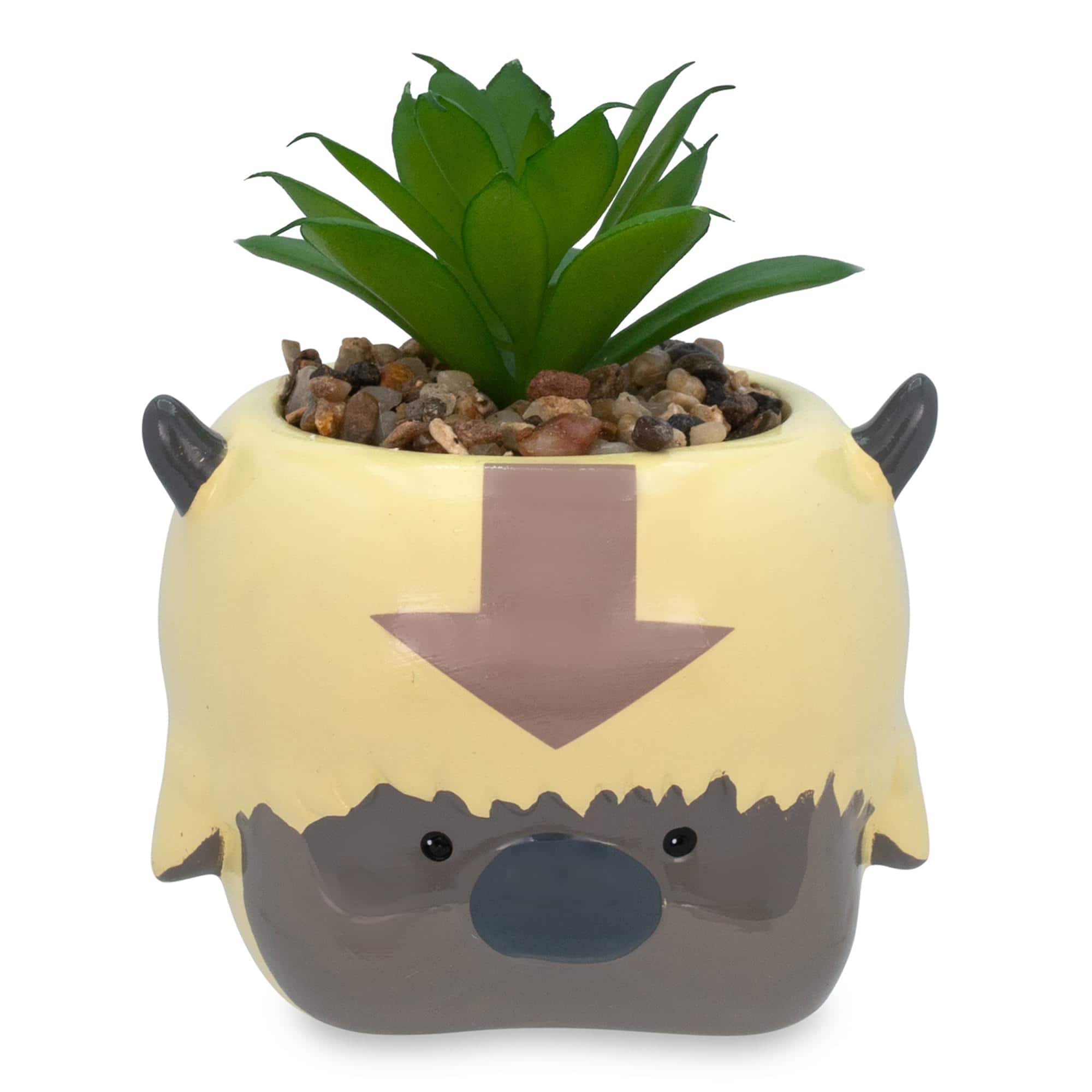 Silver Buffalo - Avatar: The Last Airbender Appa 6-Inch Ceramic Planter With Artificial Succulent - White