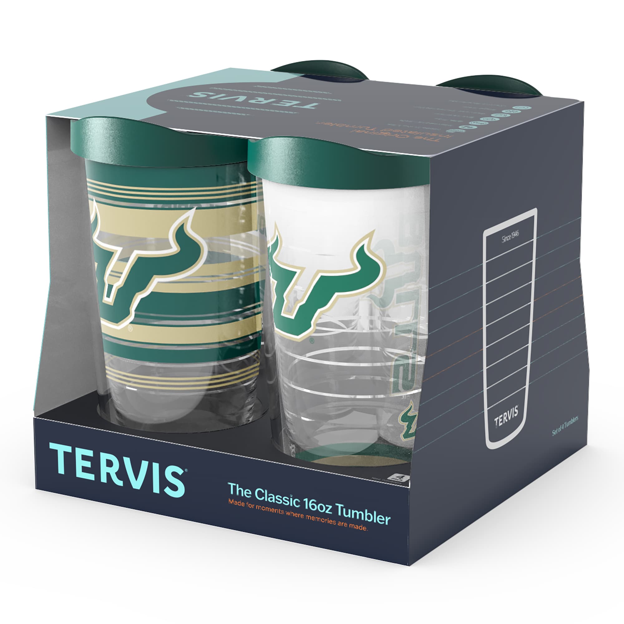 TERVIS  
The Classic 16oz Tumbler  
Made for moments where memories are made  

TERVIS  
SealTight  

TERVIS  
Since 1946  

TERVIS  
Sport Tumbler