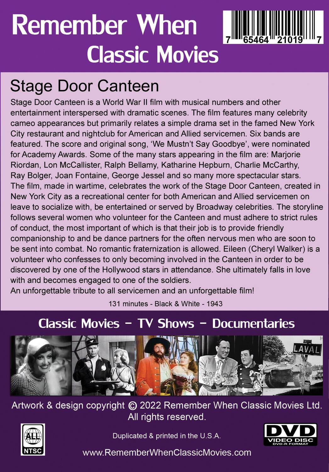 Alt View 1. Stage Door Canteen   - DVD.